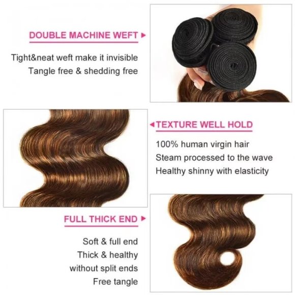 3 Human Hair Bundles - Picture 3 of 5
